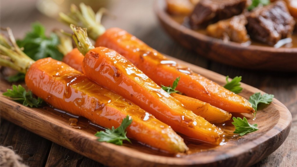honey glazed carrots enhance stew