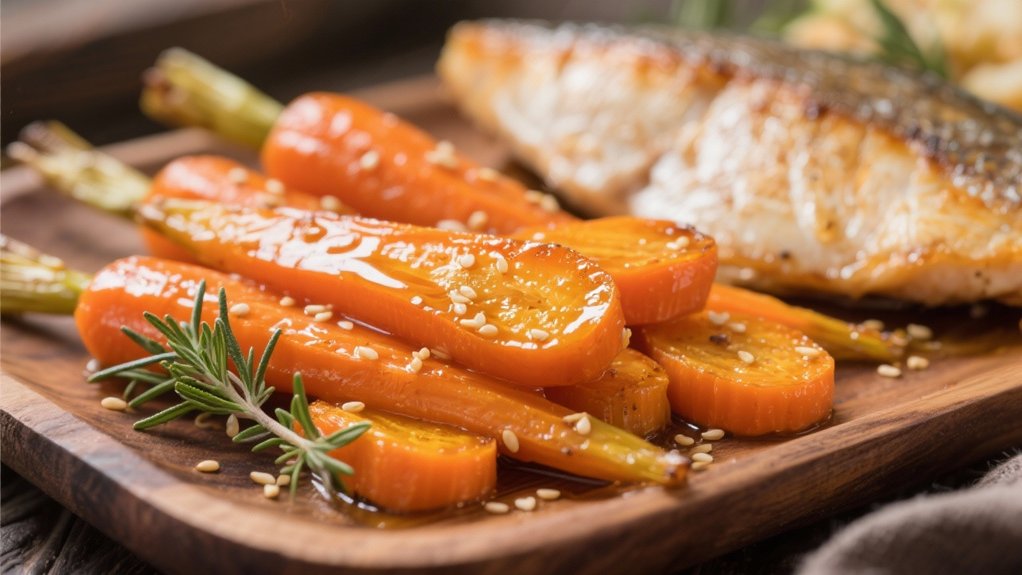 honey glazed colorful carrots