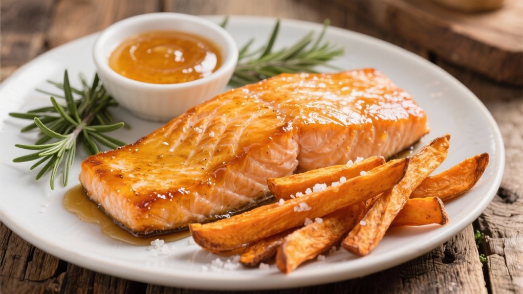 honey glazed salmon with sweetness