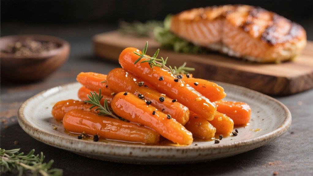 honey glazed tender caramelized carrots