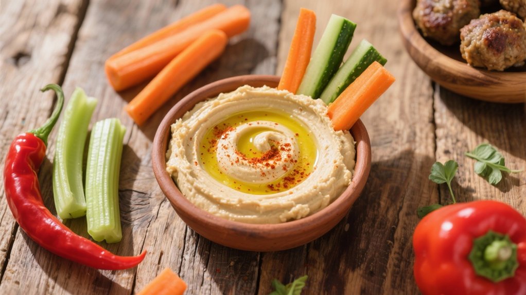 hummus and fresh vegetables