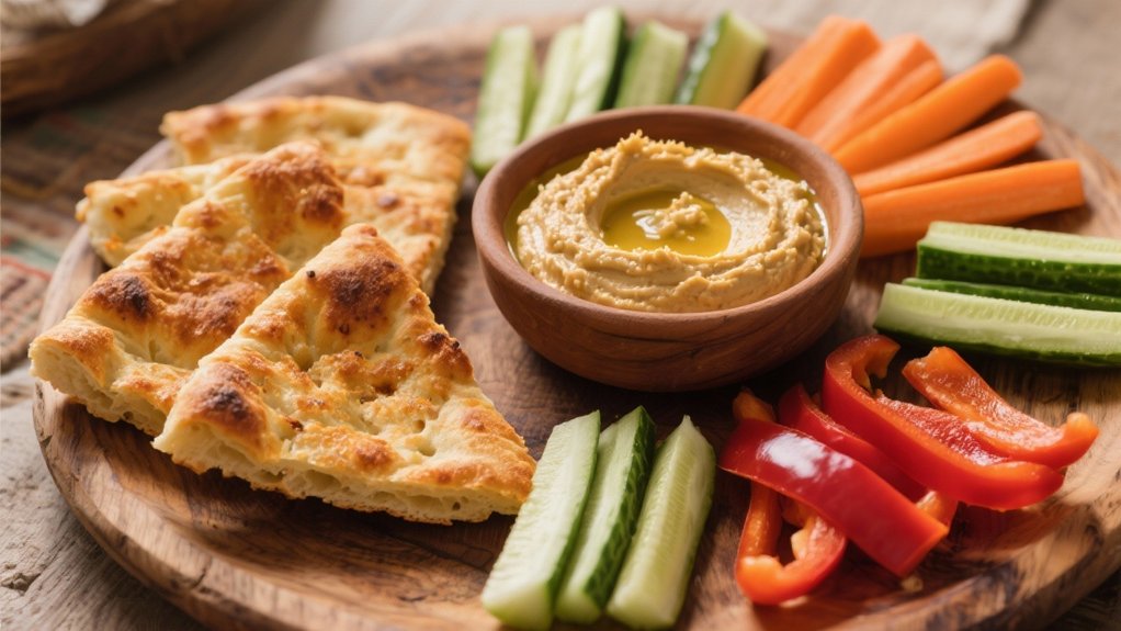 hummus and fresh vegetables