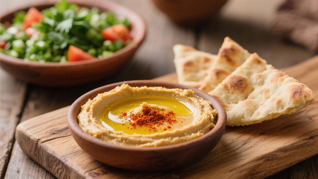 hummus and warm pita