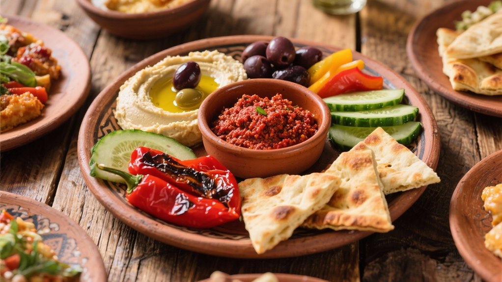 impressive middle eastern mezze platter