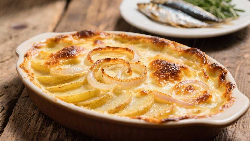 indulgent caramelized onion gratin