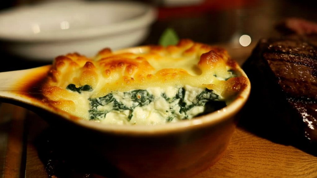 indulgent creamy spinach gratin