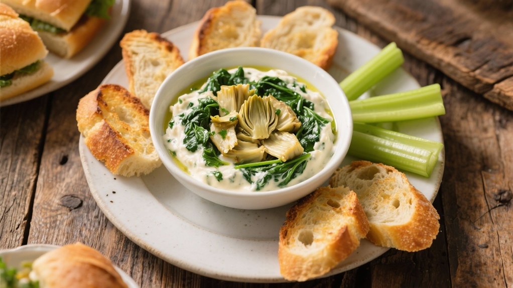 indulgent spinach artichoke dip