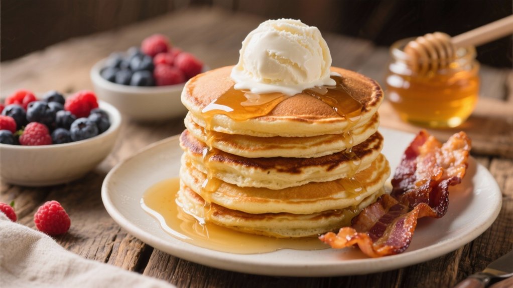 indulgent warm pancake dessert