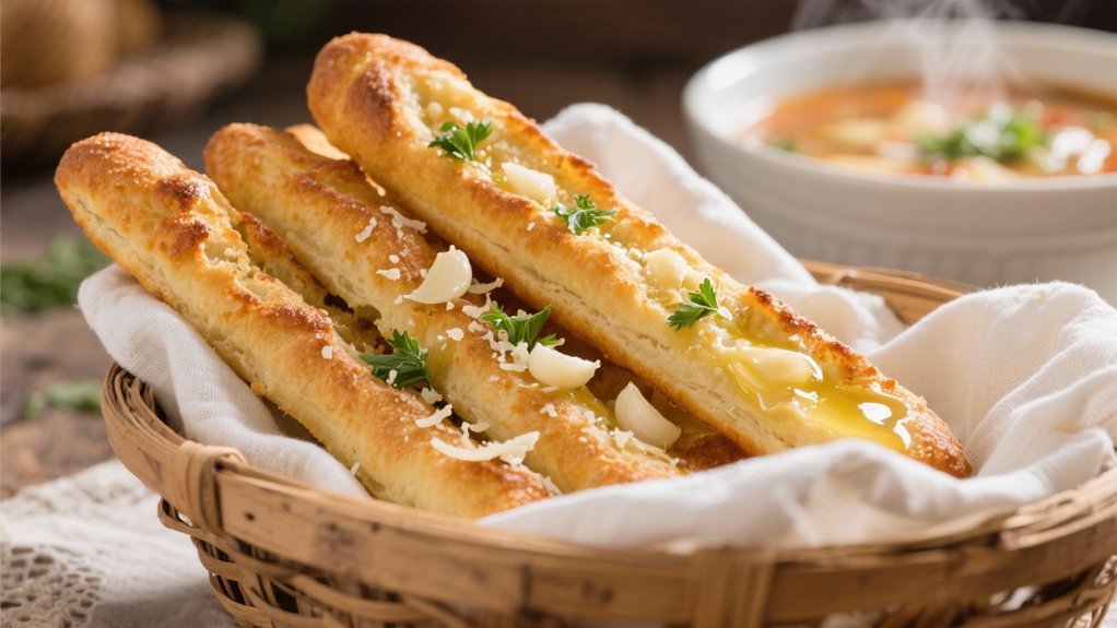 irresistible golden garlic breadsticks