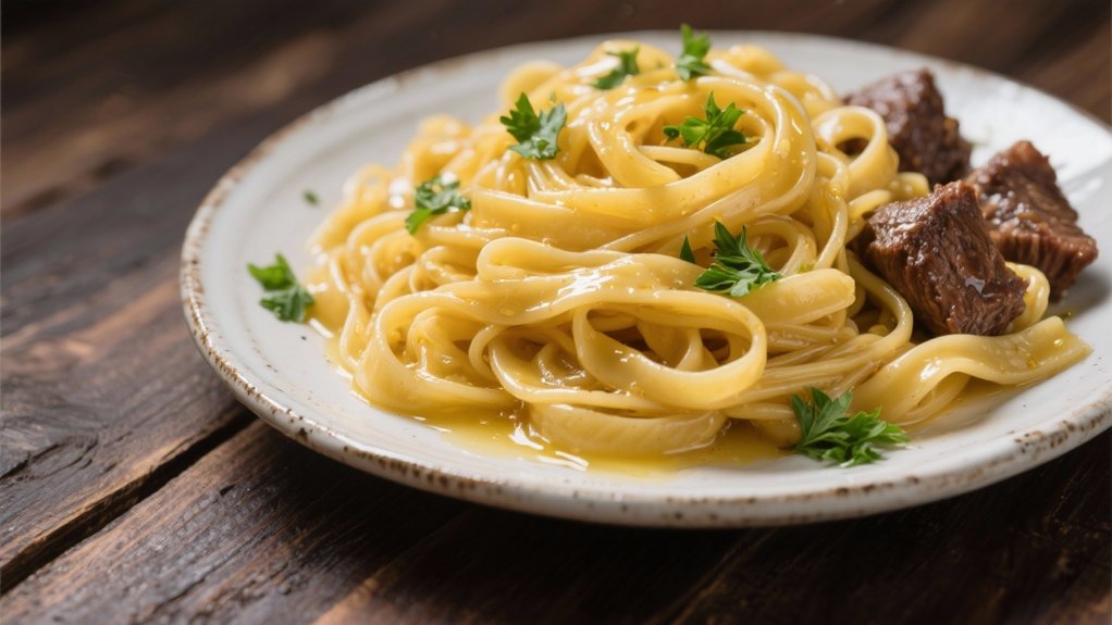 irresistibly seasoned buttered noodles