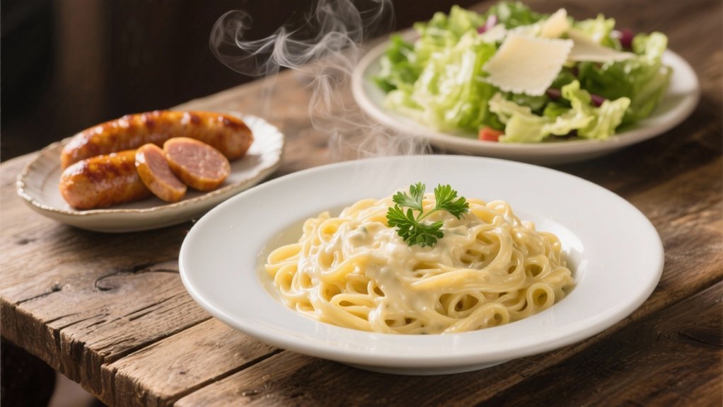 italian sausage enhances alfredo