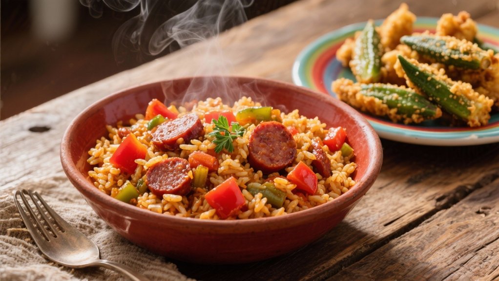jambalaya rice complements okra
