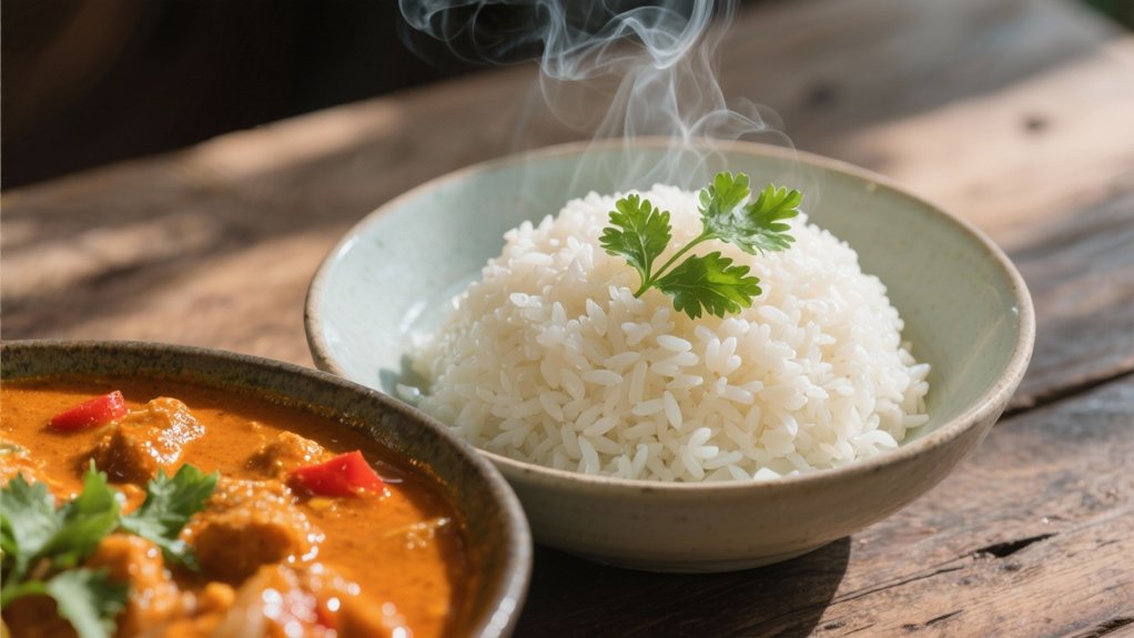 jasmine rice complements curry