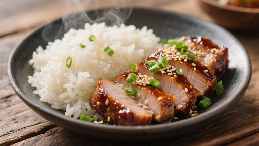 jasmine rice complements teriyaki