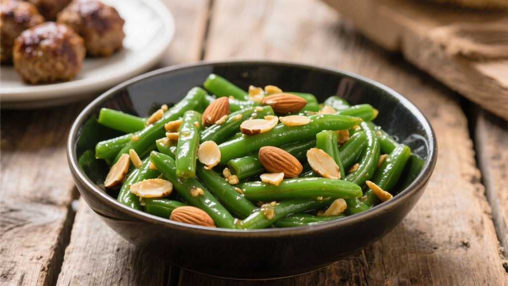 keto green beans almondine