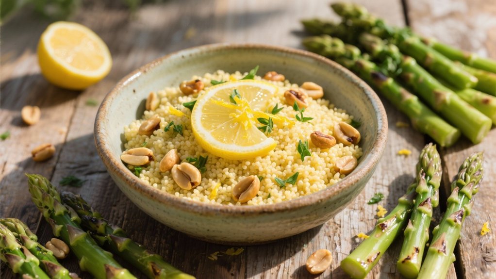 lemon couscous complements asparagus