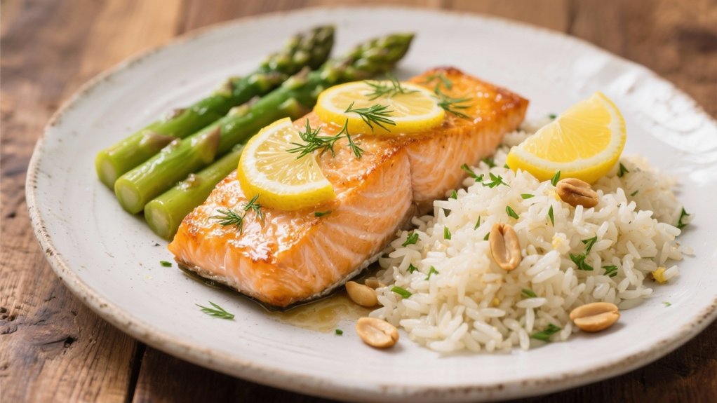 lemon dill salmon with rice