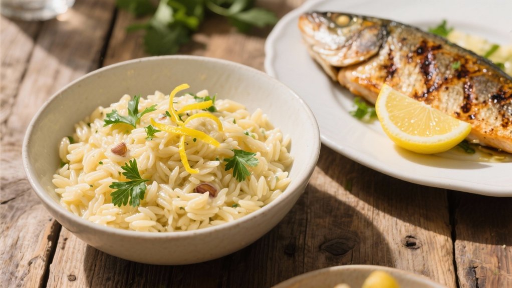 lemon garlic buttery orzo