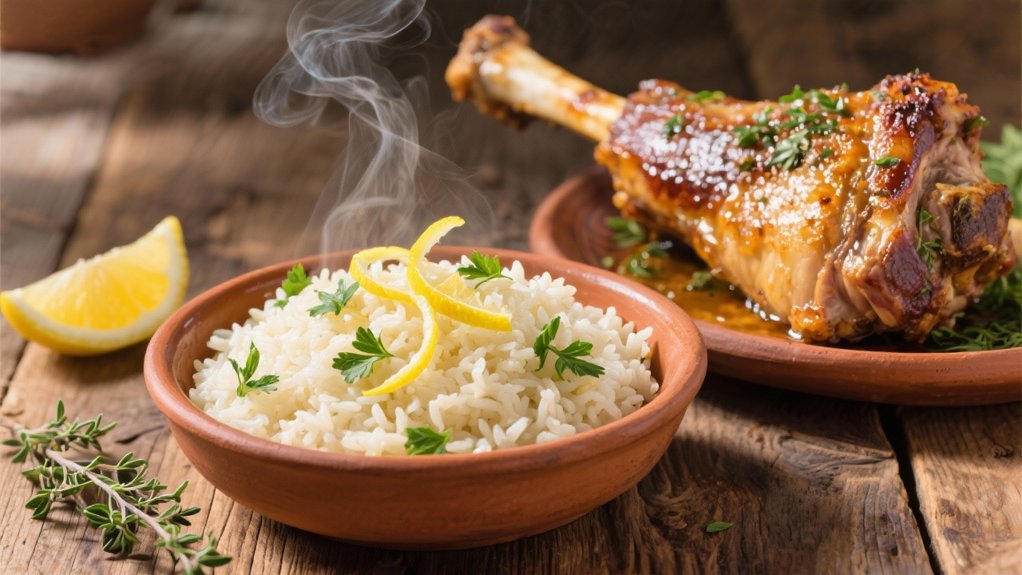 lemon infused fluffy rice