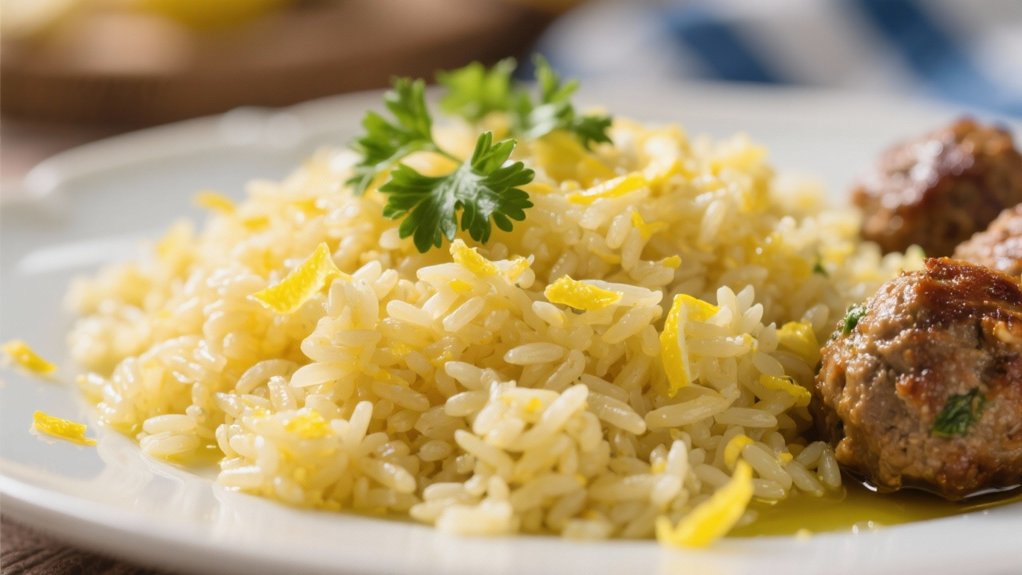 lemon infused fluffy rice pilaf