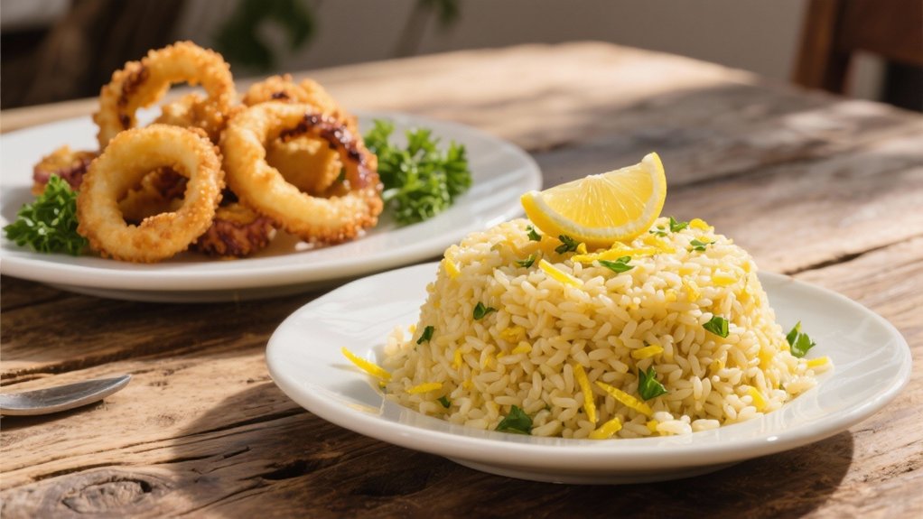 lemon infused seafood rice pilaf