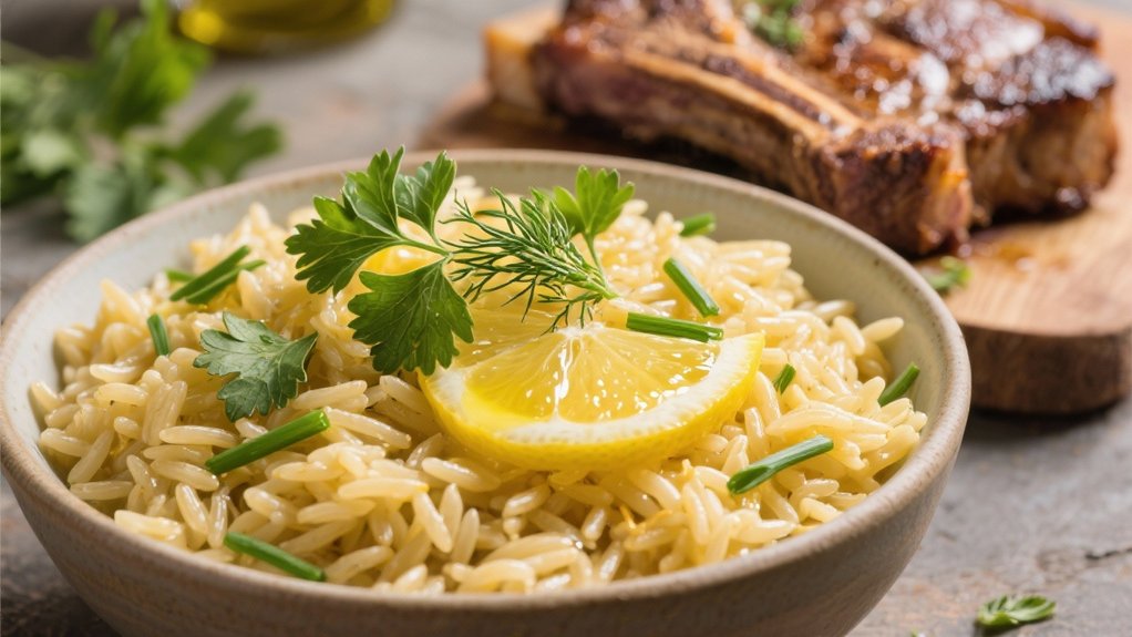 lemon orzo with herbs