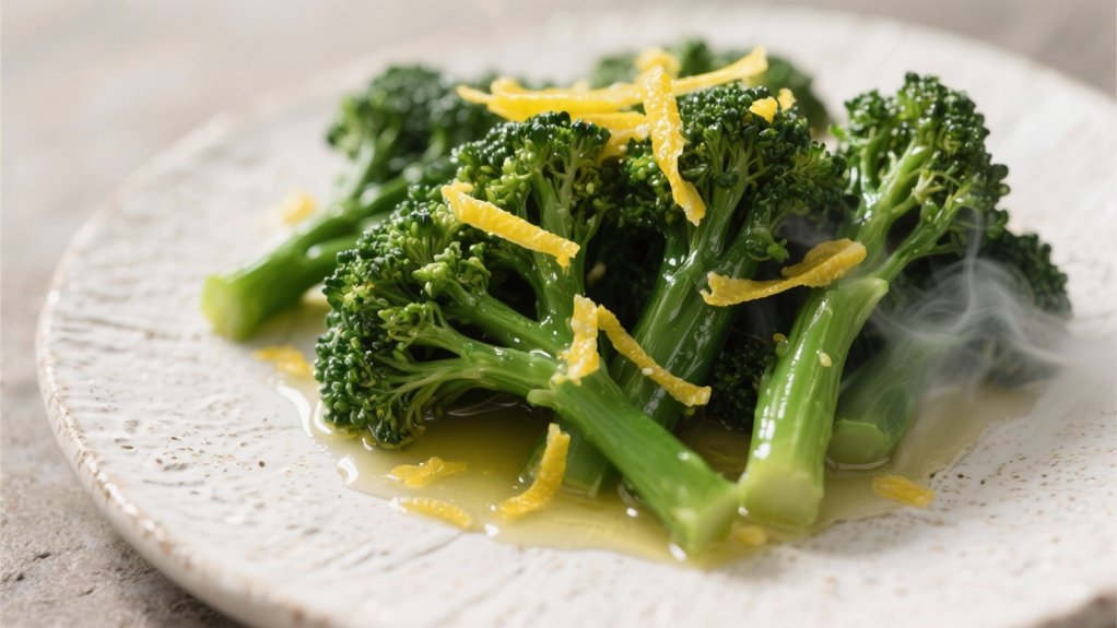lemon zest enhances broccolini