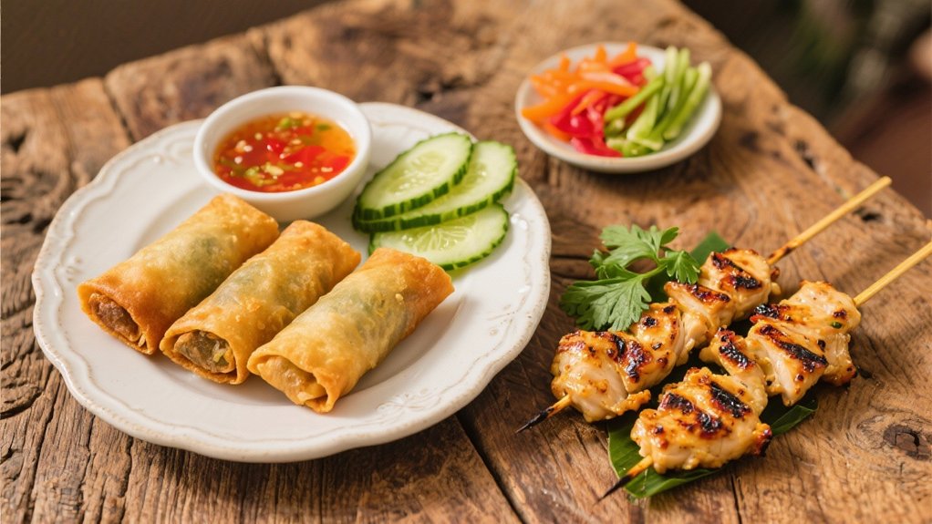 lemongrass chicken with spring rolls