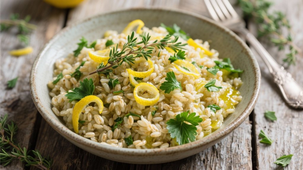 lemony herb barley pilaf