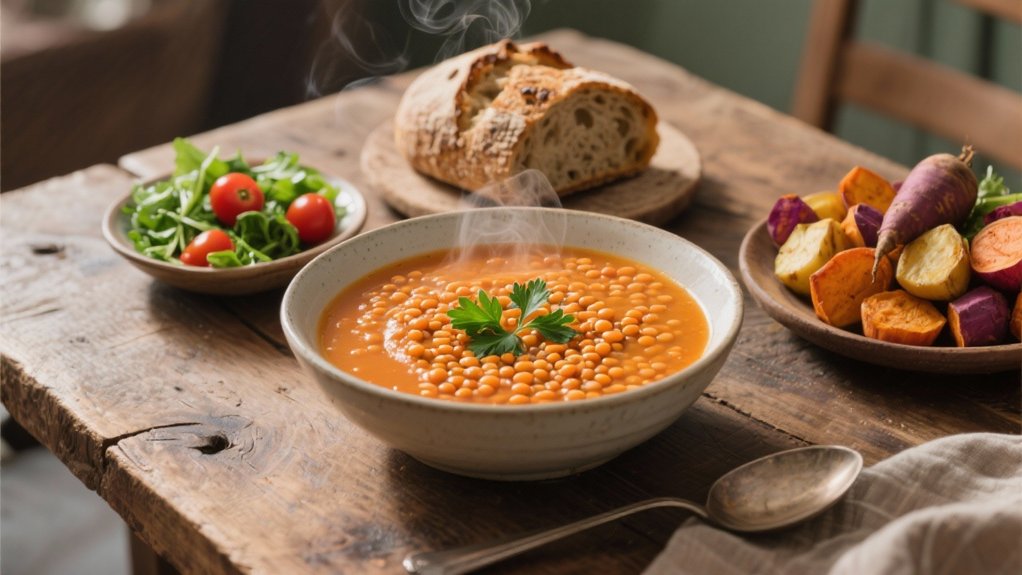 lentil soup salad pairing