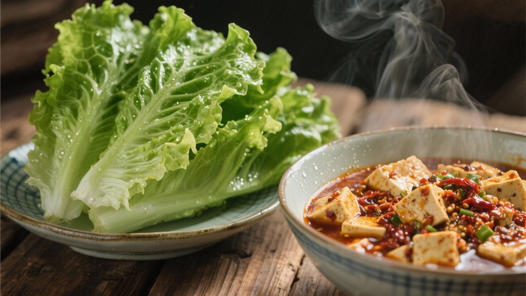 lettuce wraps for mapo tofu