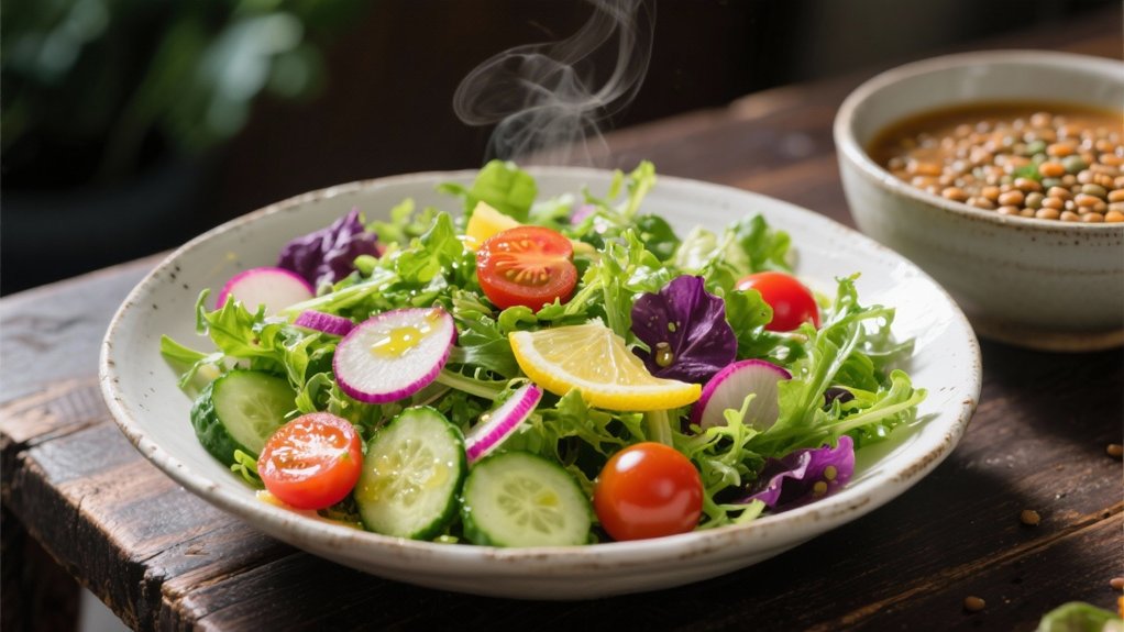 lively salad with vinaigrette