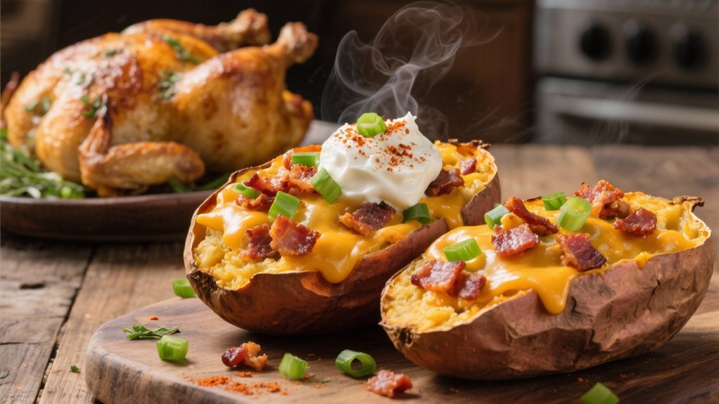 loaded baked sweet potatoes