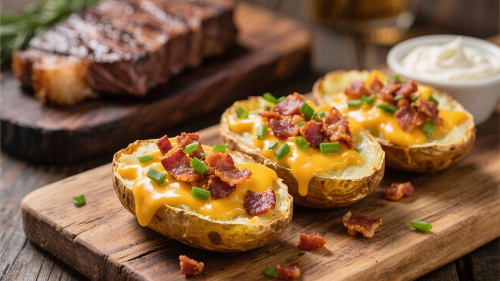 loaded cheesy potato skins
