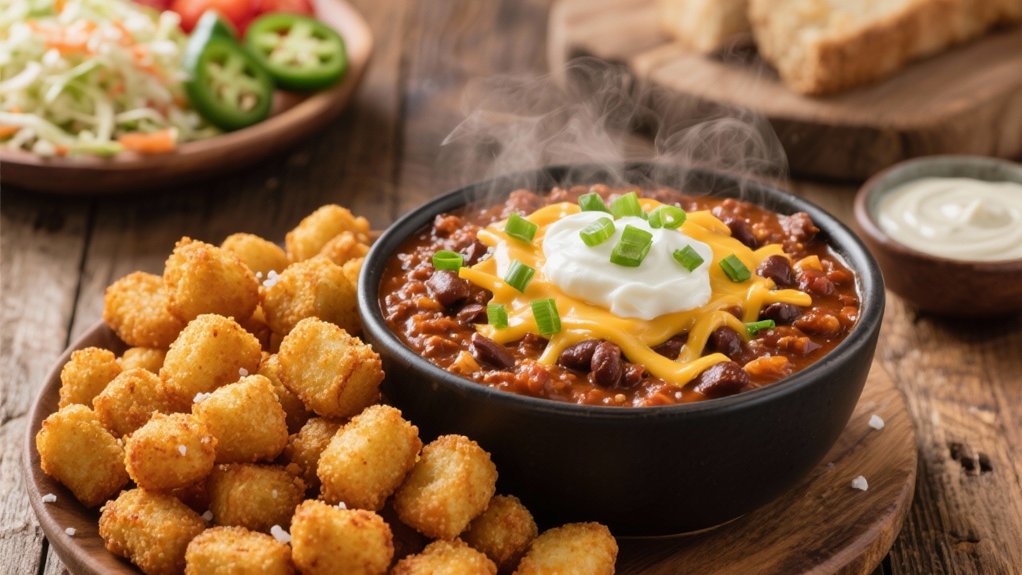 loaded chili over tots