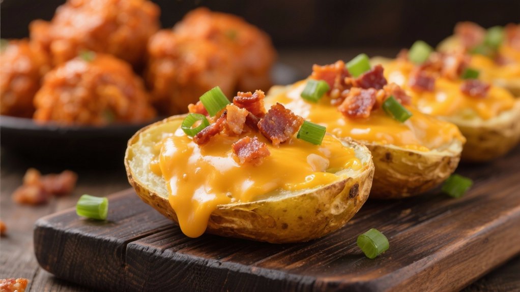 loaded crispy potato skins