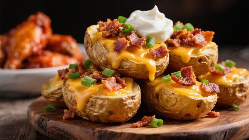 loaded crispy potato skins