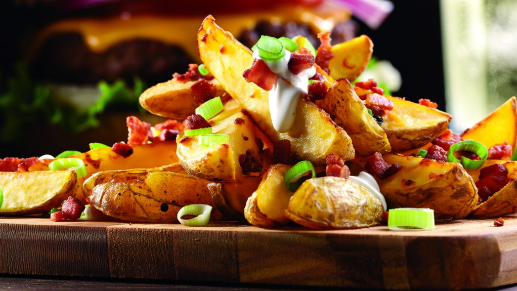 loaded crispy potato wedges