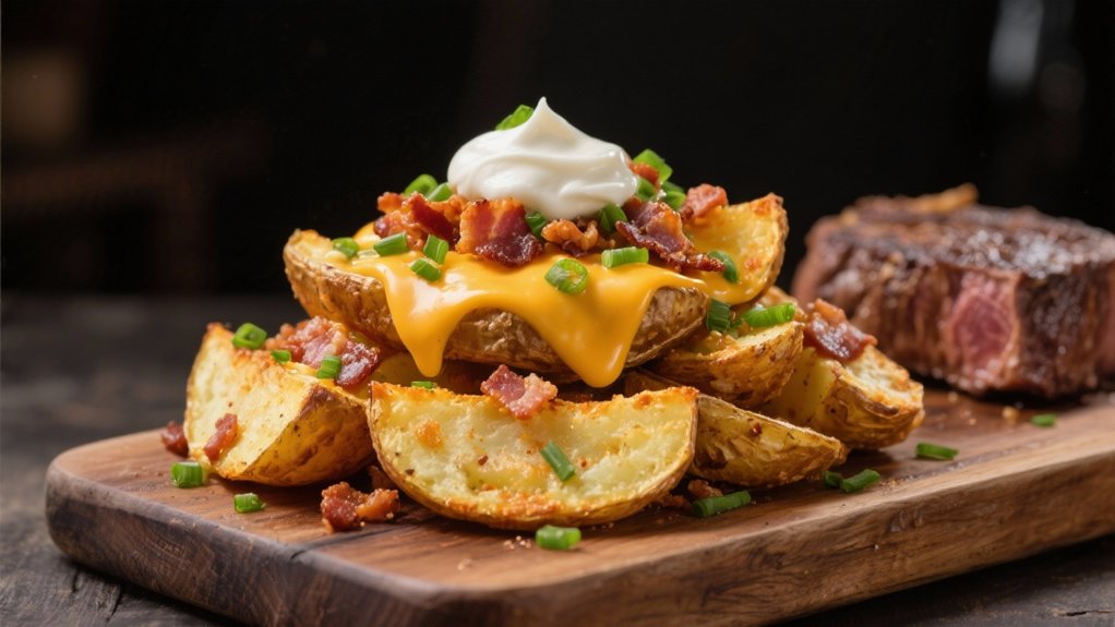 loaded crispy potato wedges