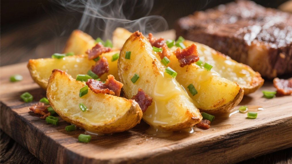 loaded crispy potato wedges