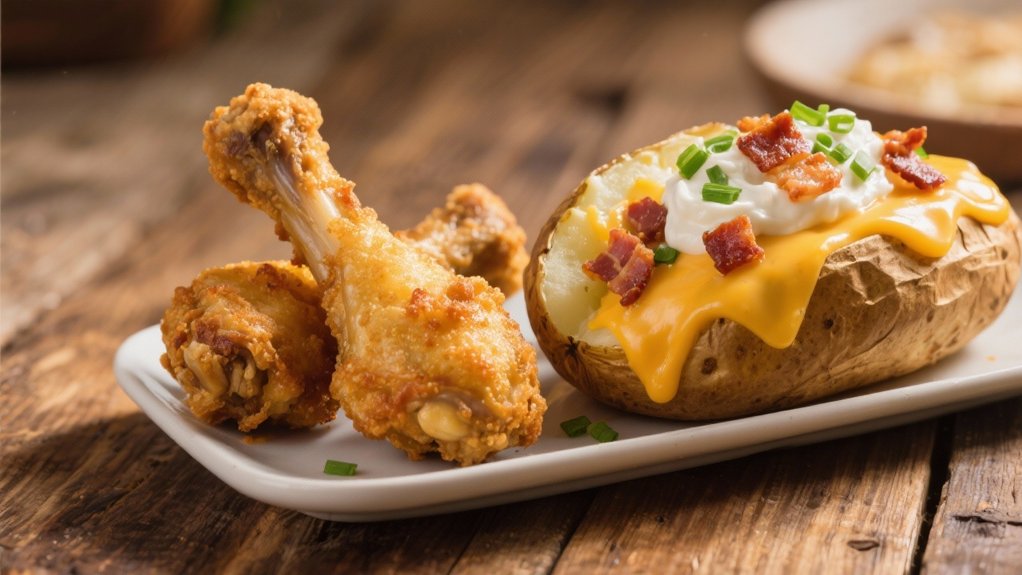 loaded potatoes with toppings