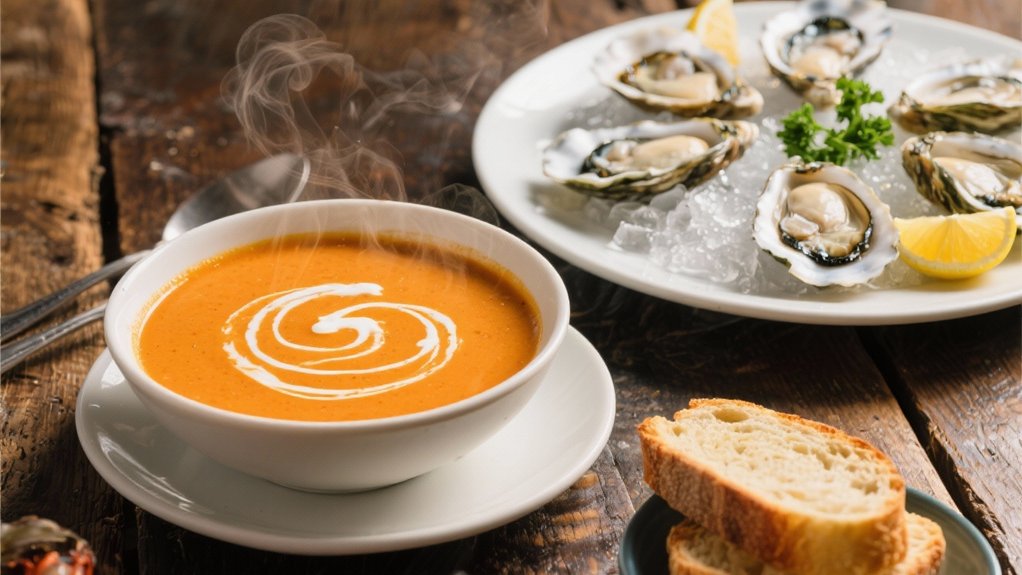 lobster bisque enhances oysters