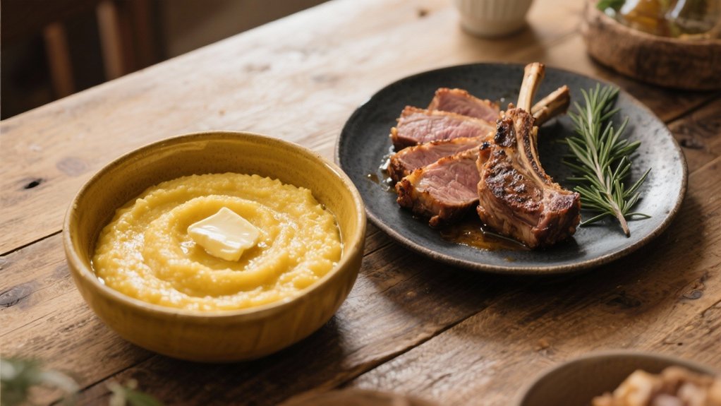 lush polenta complements lamb