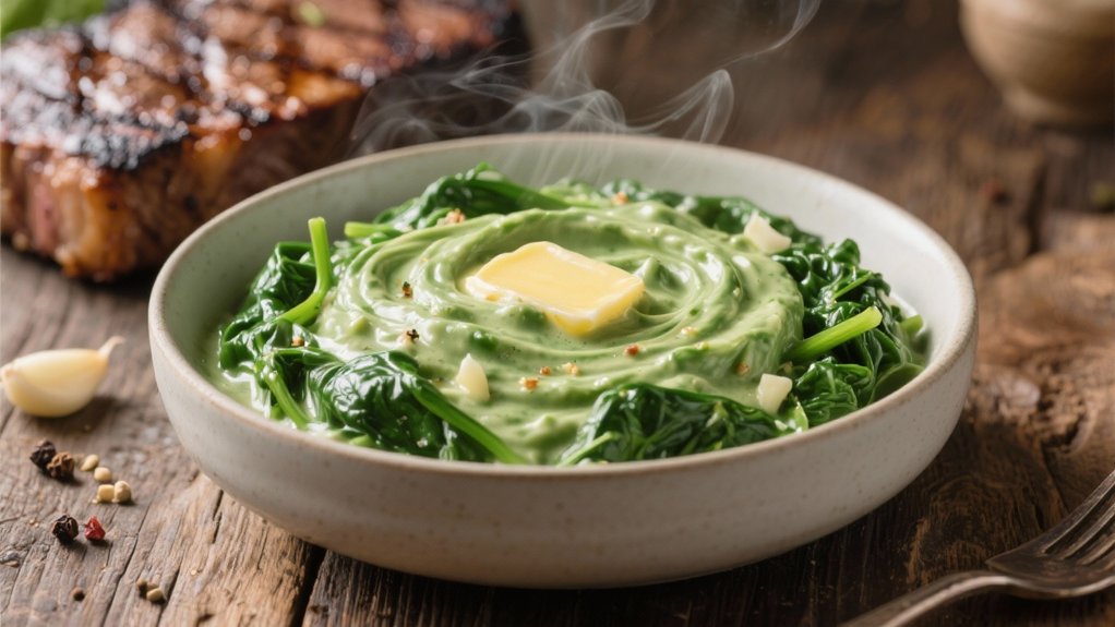 luxurious creamed spinach dish