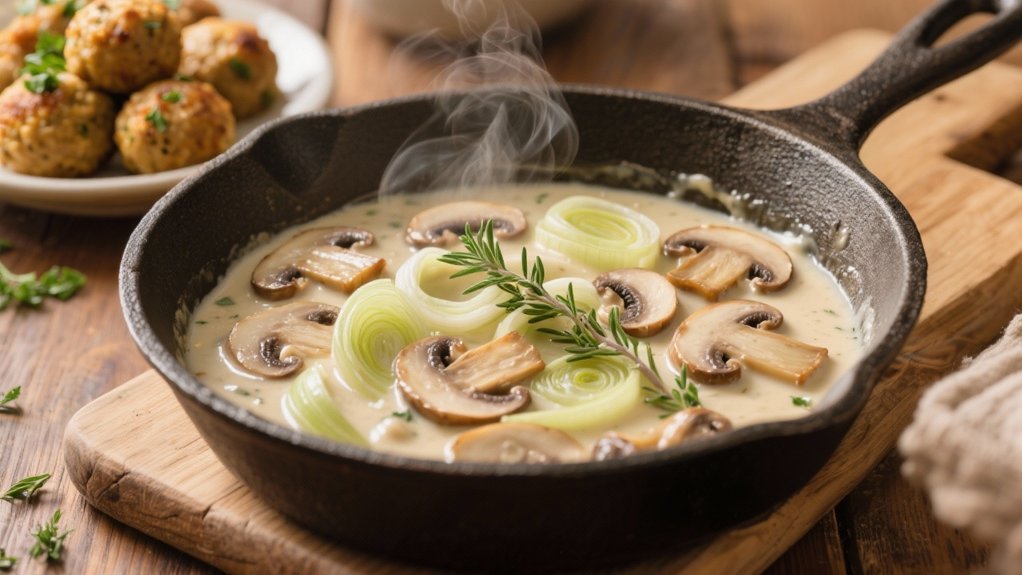 luxurious creamy mushroom skillet