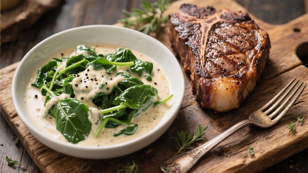 luxuriously creamy spinach side