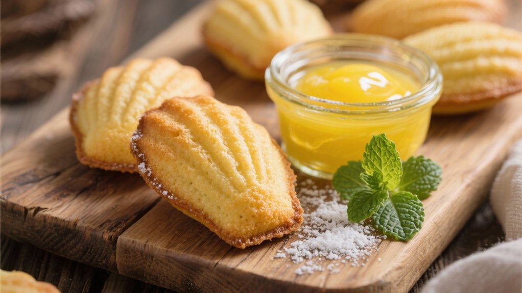 madeleines with lemon curd