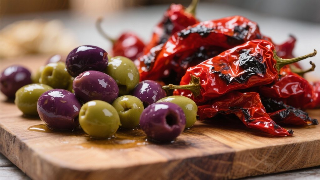 marinated olives roasted peppers