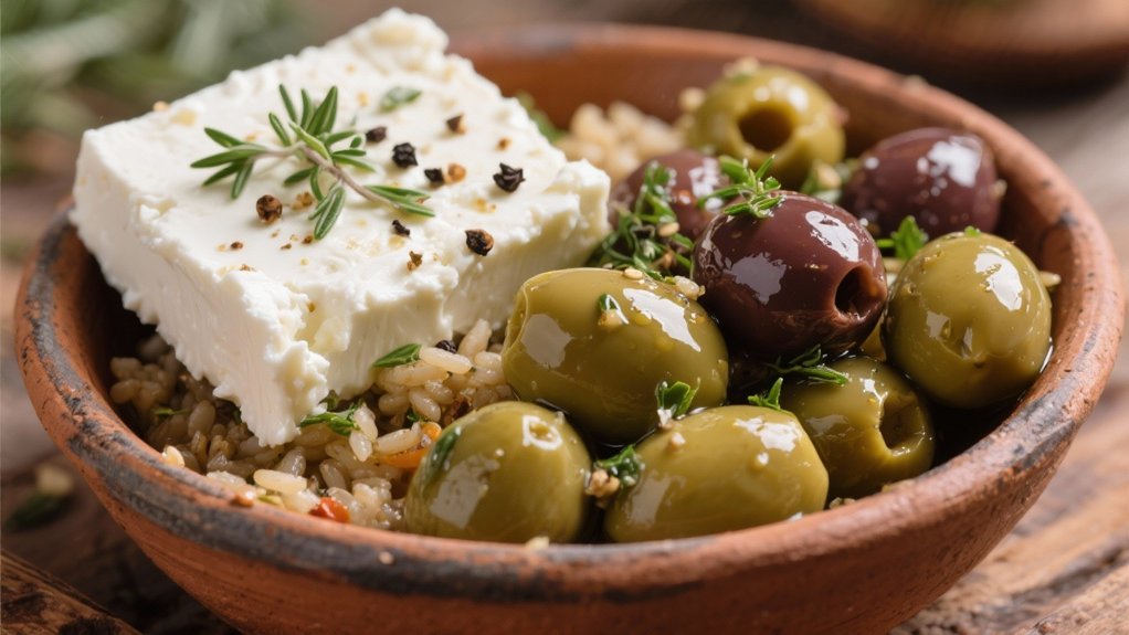 marinated olives with feta