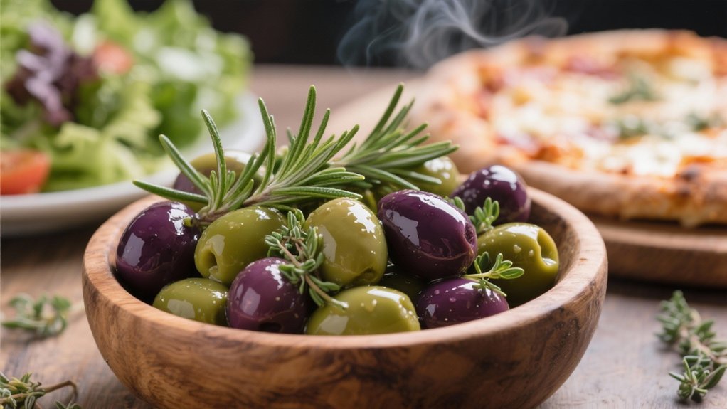 marinated olives with herbs